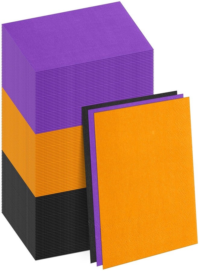 Weekgrat 120 Pcs Halloween Paper Napkins Orange Purple Black Napkins Halloween Disposable Napkins for Trick or Treat Party Supplies Hand Towels Dinner Napkins Decorations (Halloween) - Image 1